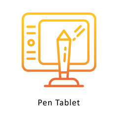 Fototapete - Pen Tablet vector Gradient Outline icon. Eps file 10