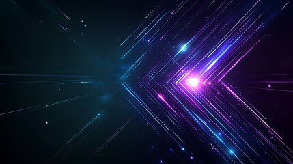 Poster - abstract light streaks with vibrant colors creating dynamic lines in a futuristic digital background