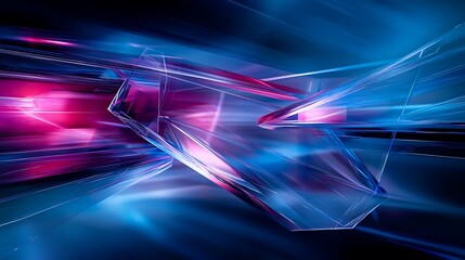 Poster - abstract light waves in vibrant colors creating a futuristic and dynamic visual effect in a digital 
