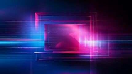 Poster - Abstract vibrant futuristic background with neon lights and colorful motion effects for technology themes