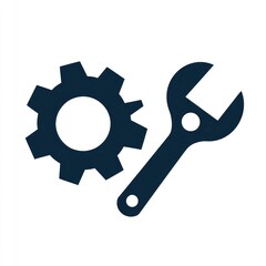 Poster - Gear and wrench icon, representing repair, maintenance, and settings.
