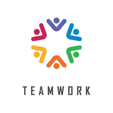 Teamwork concept logo vector design