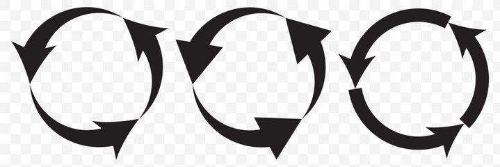 Leinwandbilder - Circle arrows icon set. Round reload sign, repeat icon, rotate arrow symbol, Vector illustration. eps 10.