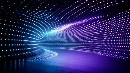 Poster - vibrant led light tunnel with flowing lights and colorful patterns for digital art and background us