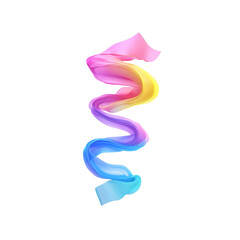 Wall Mural - Abstract Swirling Rainbow Ribbon Vibrant Color Gradient Design Element