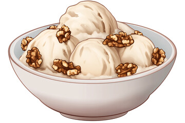 Wall Mural - a bowl of ice cream with nuts