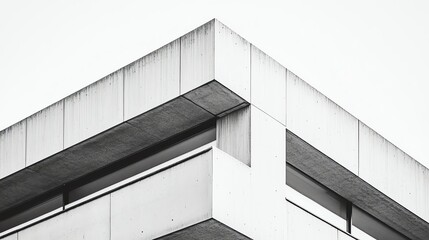 Wall Mural - a black and white photo of a building's corner.