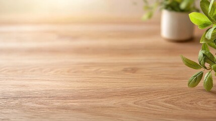 Wall Mural - Close up View of Light Oak Wood Surface with Evenly Textured Grain and Natural Warmth