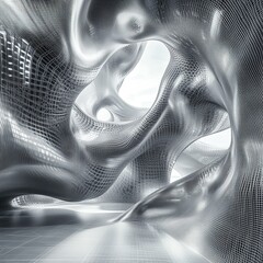 Poster - Futuristic design exploration abstract space 3d rendering digital art surreal environment conceptual viewpoint