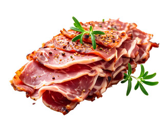 Wall Mural - Smoked ham meat on isolated white background
