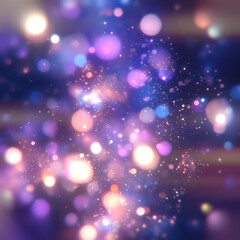 Aufkleber - A bokeh composition in which glowing circles of different sizes are neatly arranged on the background, creating softness and airiness. The transitions from pink and orange to blue and purple give the 