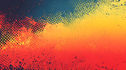 Wall Mural - halftone red and yellow background in punk style.