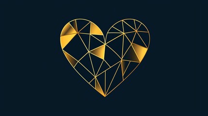 Poster - Geometric heart icon designed with clean lines on a dark background