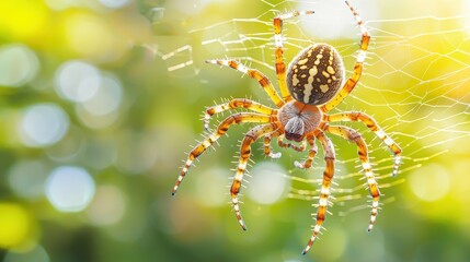 A spider weaving its intricate web