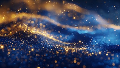 Fototapete - Futuristic digital technology hologram with cloud icon and flowing data in blue and gold light