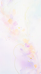 Fototapete - Delicate pastel colors blend seamlessly, creating a tranquil floral pattern with subtle golden accents for a calm aesthetic