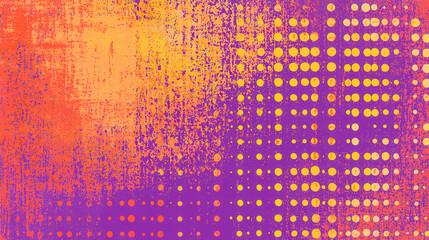 Aufkleber - Colorful abstract art showcases vibrant hues of orange and purple with a striking dotted pattern,  Perfect for background use in videos and projects