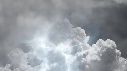 Wall Mural - thunderbolt and storm in gray dark clouds.