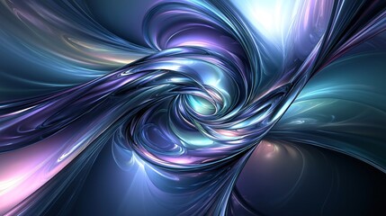 Fototapete - Iridescent fluid abstraction showcasing swirling patterns and vibrant colors in motion