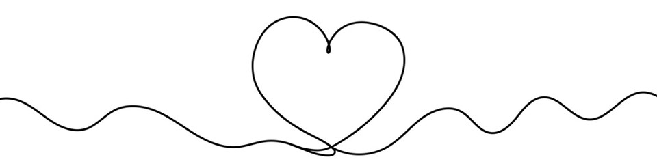 Wall Mural - continuous line drawing a heart shape expressing love and affection. vector illustration.