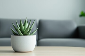 Poster - Small potted plant bringing greenery to modern living room