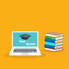 Wall Mural - online learning. concept of webinar, business online training, education on computer or e-learning c