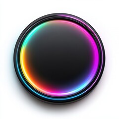 Aufkleber - A vibrant, illuminated button design with sleek lines, isolated on a white background for digital applications.
