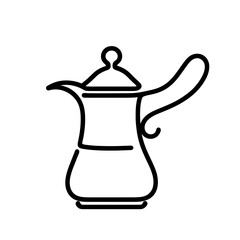 Wall Mural - minimalist continuous line drawing of a traditional arabic dallah coffee pot. symbolizing hospitalit