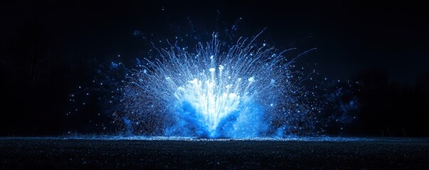 Poster - a fireworks outdoors night illuminated.