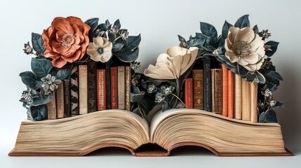 Wall Mural - Book art illustrated publication.