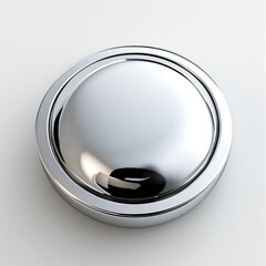 Aufkleber - Sleek chrome button design with a reflective surface showcased on a white background for a polished look.