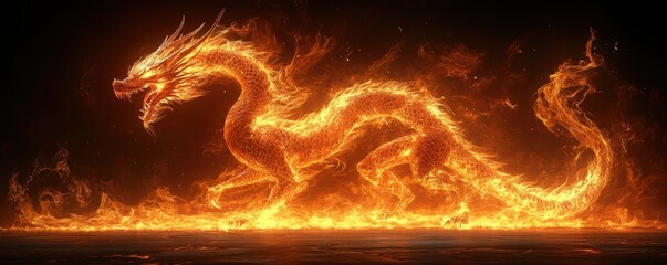 Wall Mural - dragon dragon fire representation.