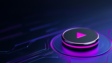 Poster - A visual representation of an stock video creation system with a play button.
