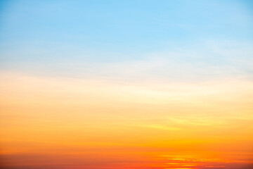 Wall Mural - sky, sunset, sunrise, like a bright golden and blue sky. the sunrise is decorated with clouds in var