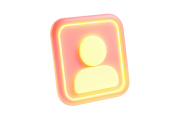 Poster - A glowing icon representing a user profile with a circular silhouette, displayed in vibrant colors.