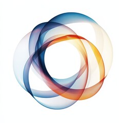Poster - interlocking circular shapes on a white background, highlighting symmetry and balance for contempora
