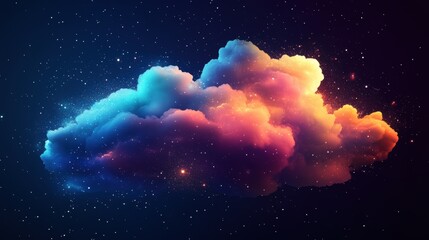 Wall Mural - colorful cloud with sparkling stars