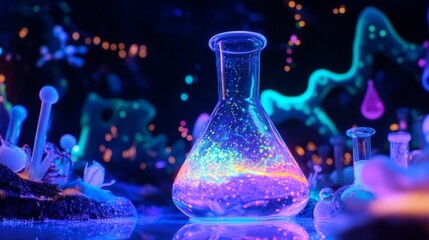 glowing chemical experiment art