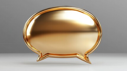 Aufkleber - Speech bubble icon png sticker, 3D gold design, transparent background