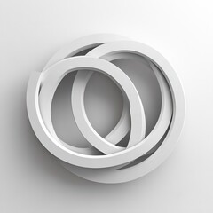 Poster - interlocking circular shapes on a white background, highlighting symmetry and balance for contempora