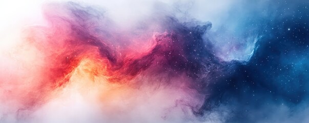 Wall Mural - watercolor of a nebula galaxy on a white background.