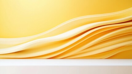 Poster - A vibrant yellow backdrop showcases soft, flowing lines, creating a sense of movement and warmth.