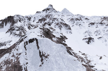 Wall Mural - Bergpanorama mit schneebedeckten Bergen, Freisteller