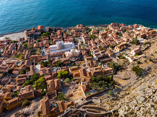 Poster - Aerial view of Monemvasia, a town in Laconia, Greece