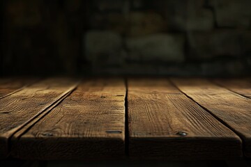 Empty wood table with blur class for background 