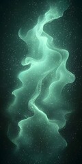 Poster - A mesmerizing abstract of ethereal green smoke swirls against a dark background, creating a sense of mystery and tranquility, reminiscent of cosmic phenomena.