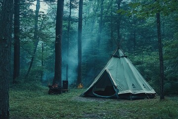 camping tent in the forest
