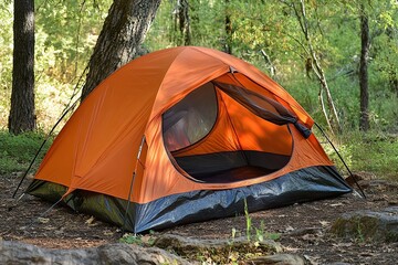 camping tent in the forest