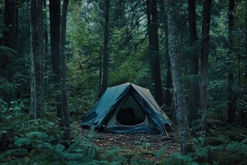 camping tent in the forest