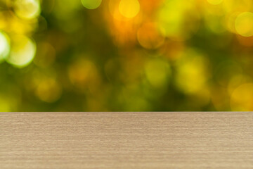 Wall Mural - the surface of the table has a texture of light walnut, oak, hornbeam or other hardwoods, edge of ta